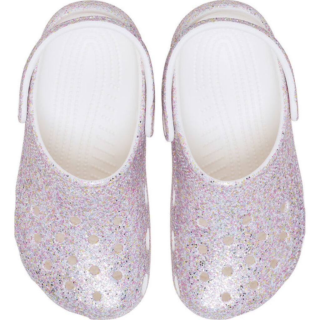 Crocs Sandaler - Classic Fantasy Glitter Clog K - Hvid
