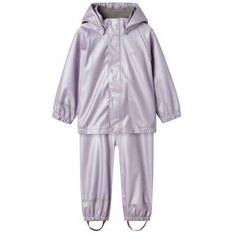 Name It Regntøj m. Seler - NmfDry10 - Metallic - Misty Lilac