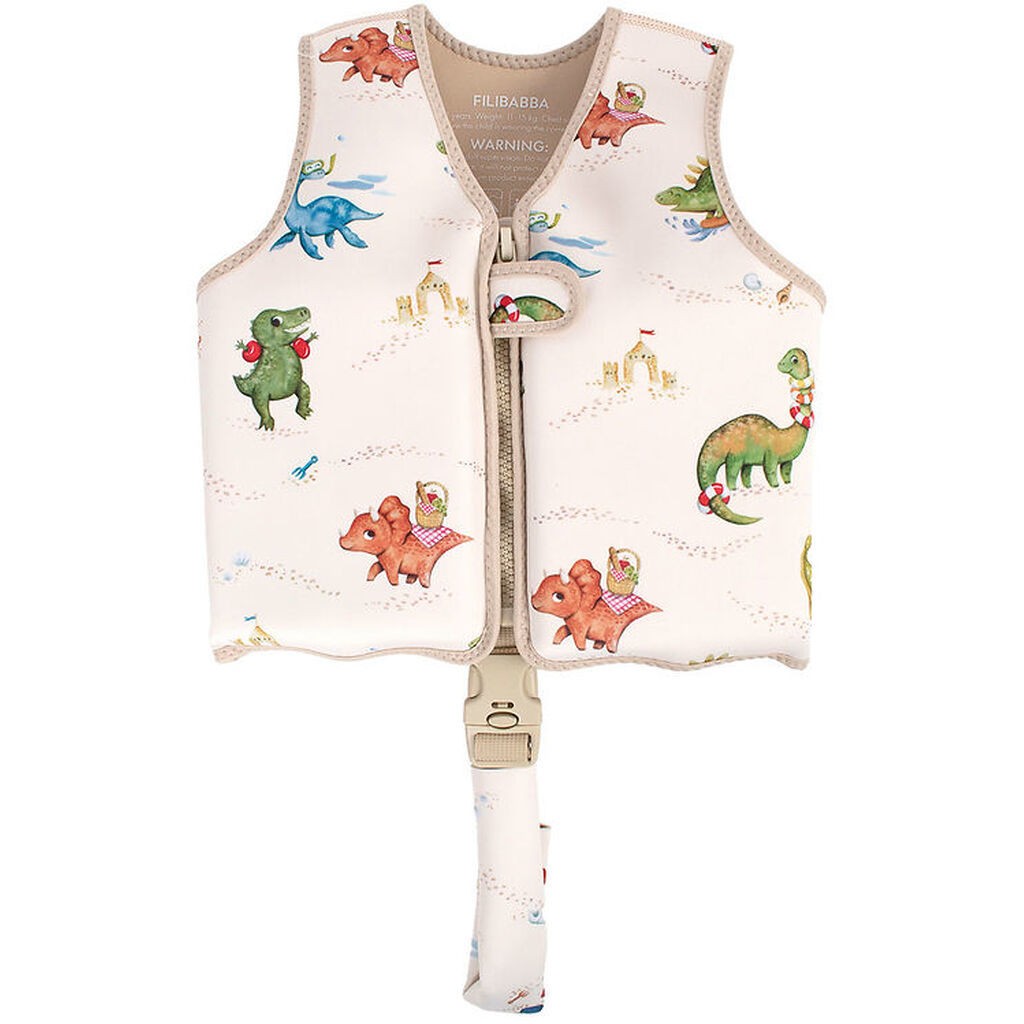 Filibabba Svømmevest - 5-6 År - UV50+ - Dino Beach