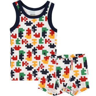 Katvig Undertøj - Hvid m. Puslespil