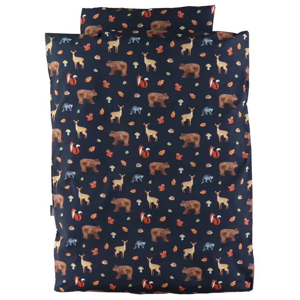 Nørgaard Madsens Sengetøj - Junior - Navy m. Skovens Dyr