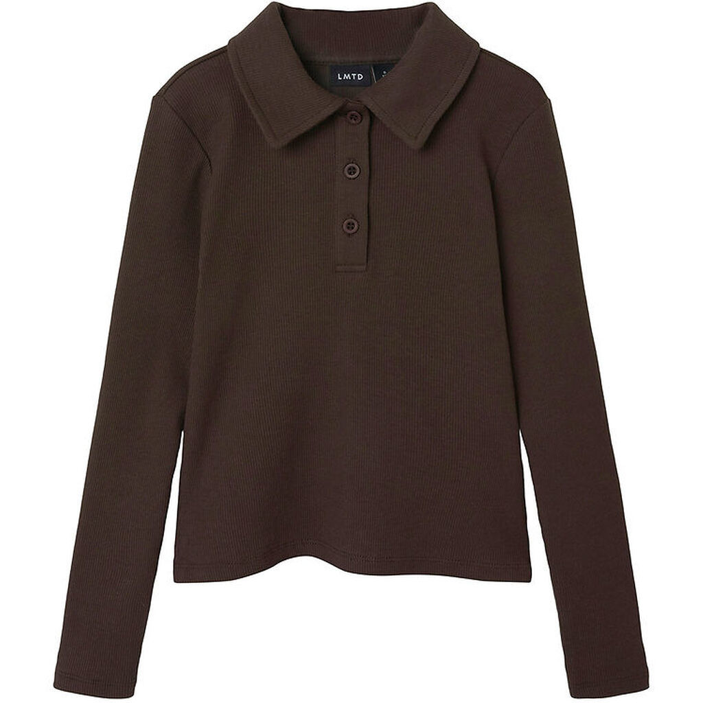 LMTD Polobluse - NlfRille - Rib - Chocolate Brown