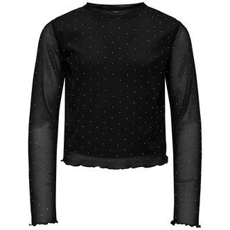 Kids Only Bluse - KogJada - Mesh - Black/Silver Rhinestones