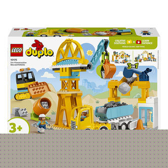 LEGOÂ® Duplo - Byggeplads Med Køretøjer 10476 - 3-i-1 - 84 Dele