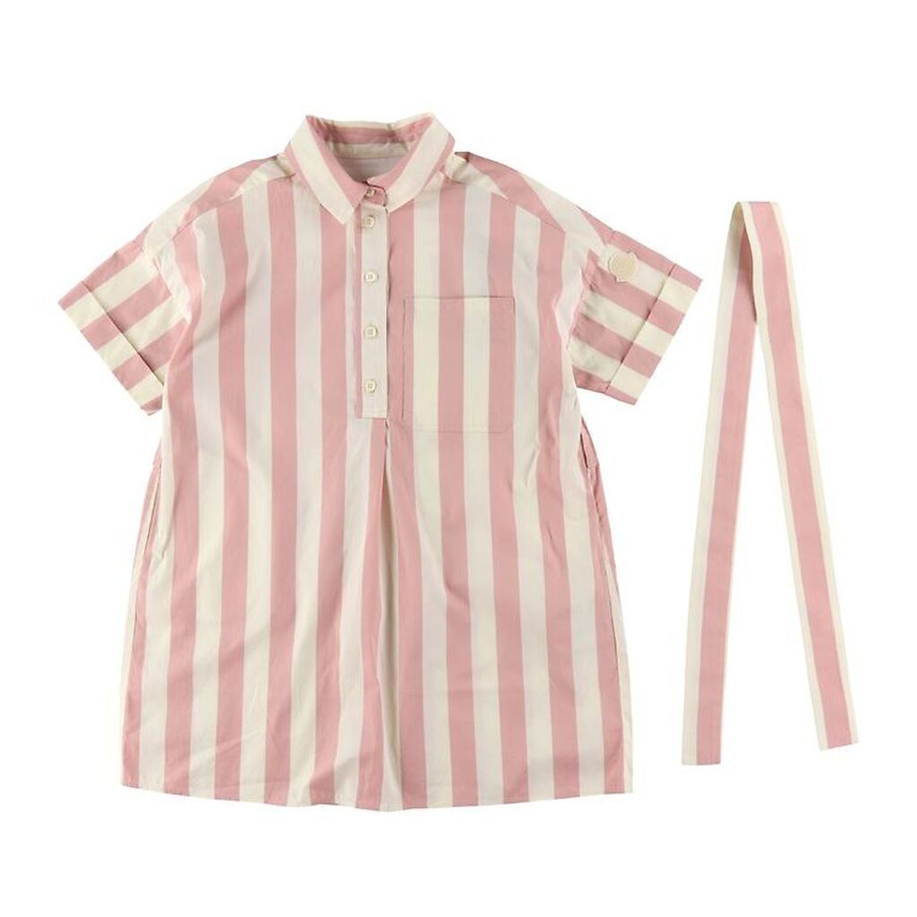 Moncler Skjortekjole - Hvid/Rosa m. Striber