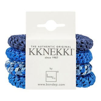 Kknekki Hårelastikker - 4-pak - Blå Glitter