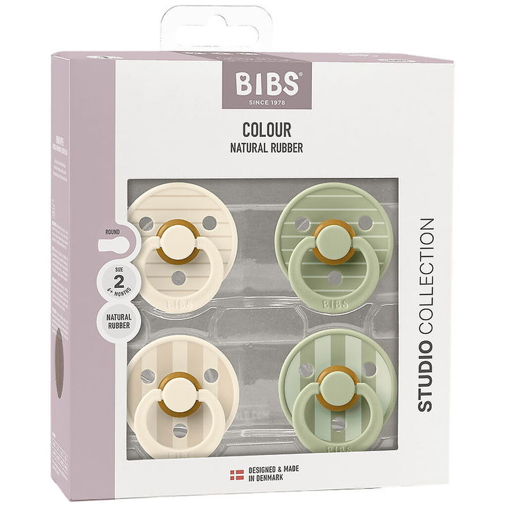 BIBS Colour Sutter - 4-pak - Str. 2 - Ivory/Vanilla/Sage