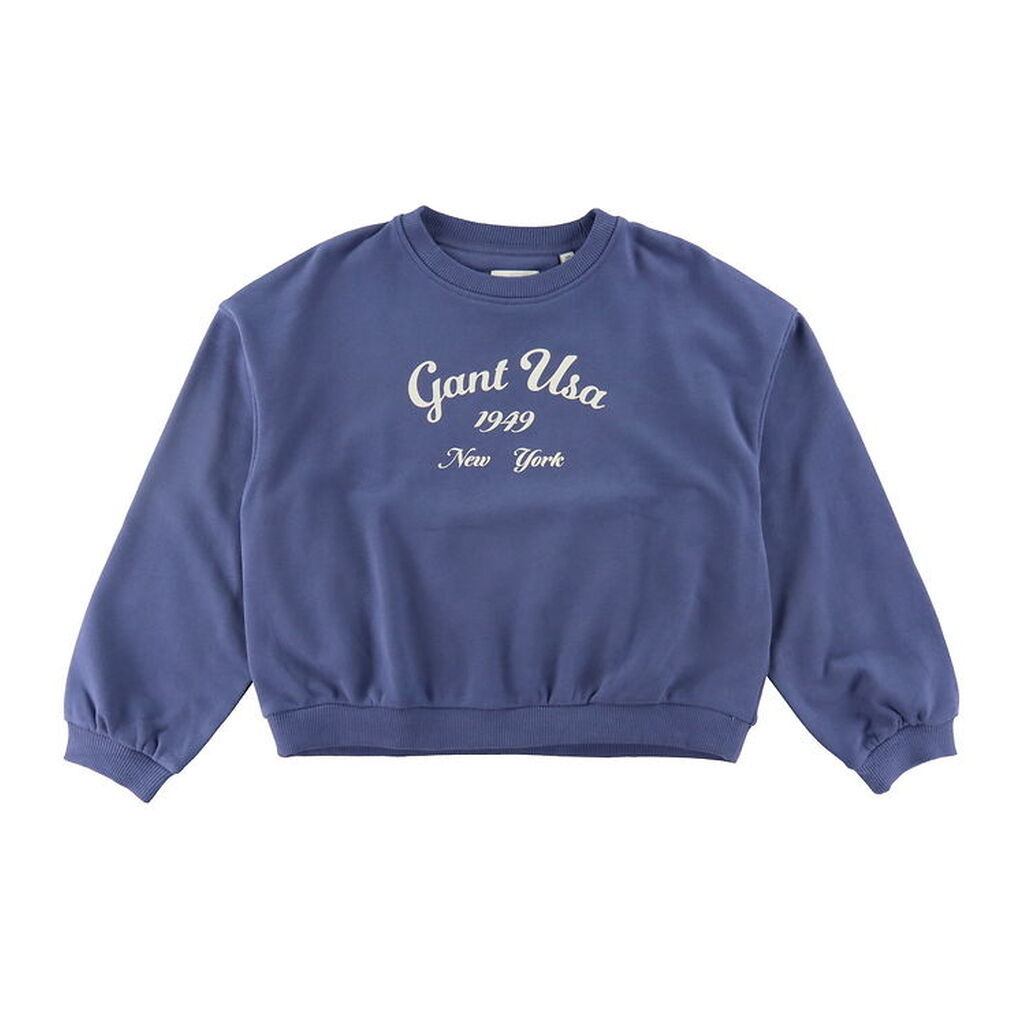 GANT Sweatshirt - Oversized Logo - Washed Blue