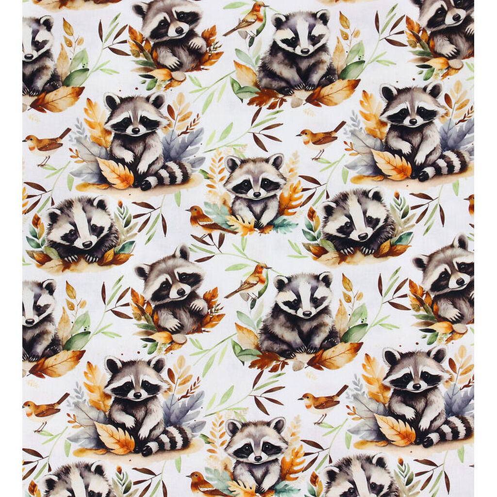 Nørgaard Madsens Sengetøj - Poplin - Voksen - Hvid m. Vaskebjørn