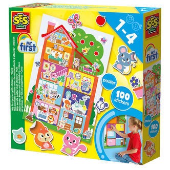 SES Creative - Min Første - Plakat med klistermærker - Hus