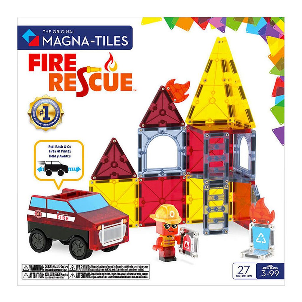 Magna-Tiles Magnetsæt - 27 Dele - Fire Rescue + MicroMAGS