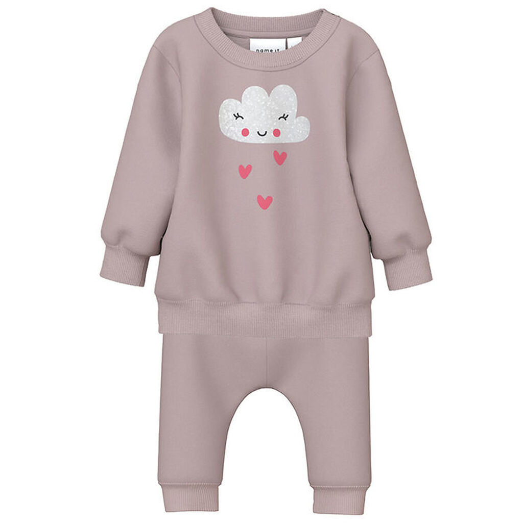 Name It Sweatsæt - NbfVrillie - Burnished Lilac/Cloud