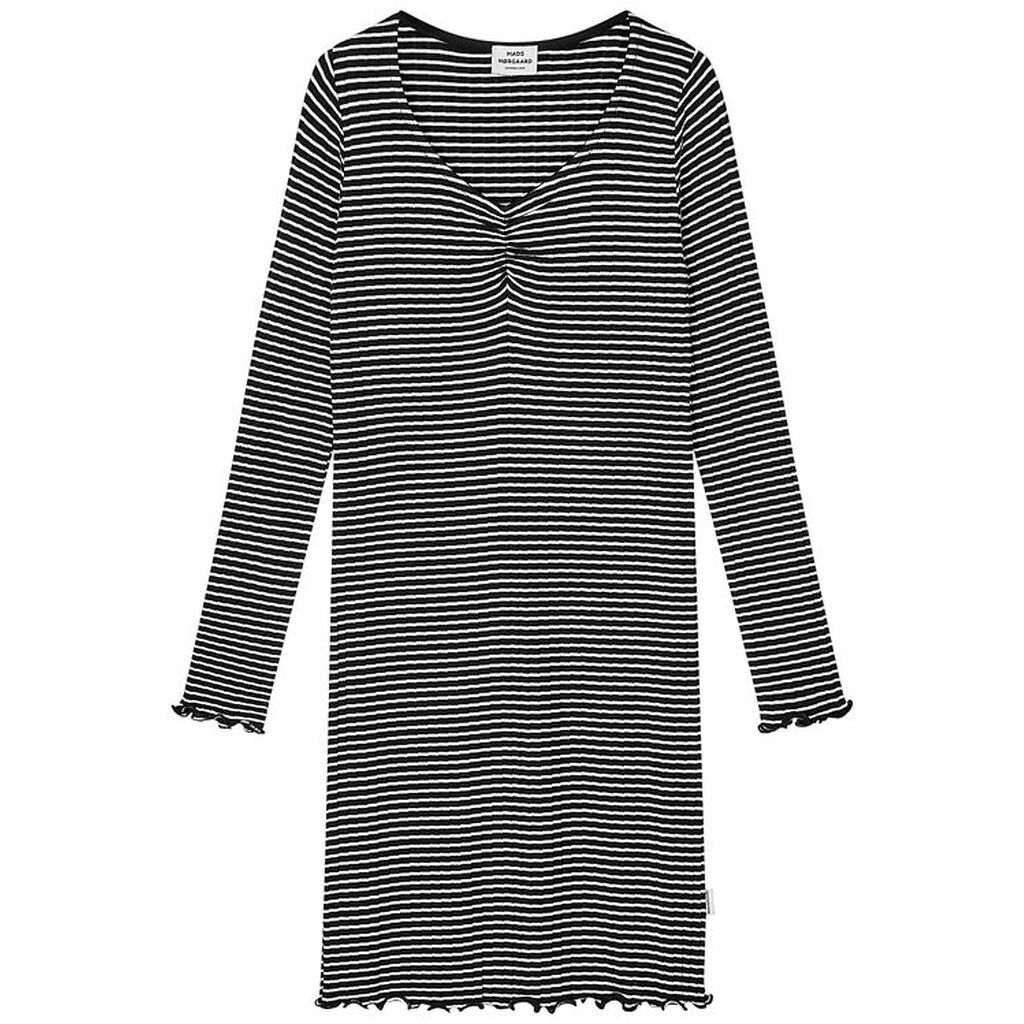 Mads Nørgaard Kjole - Rib - Viskose - Tikina - Black/Vanilla Ice