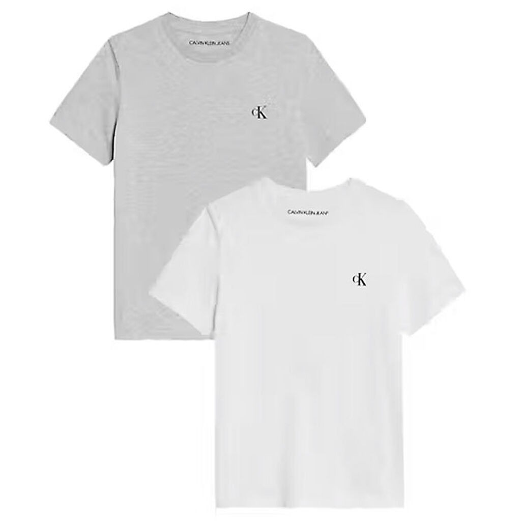 Calvin Klein T-shirts - 2-pak - White/Light Grey Heather