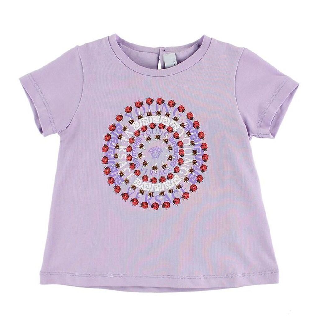 Young Versace T-shirt - Lavendel m. Logo/Mariehøns
