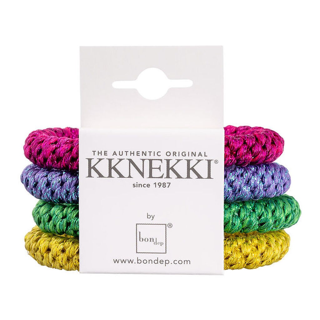 Kknekki Hårelastikker - 4-pak - Regnbue