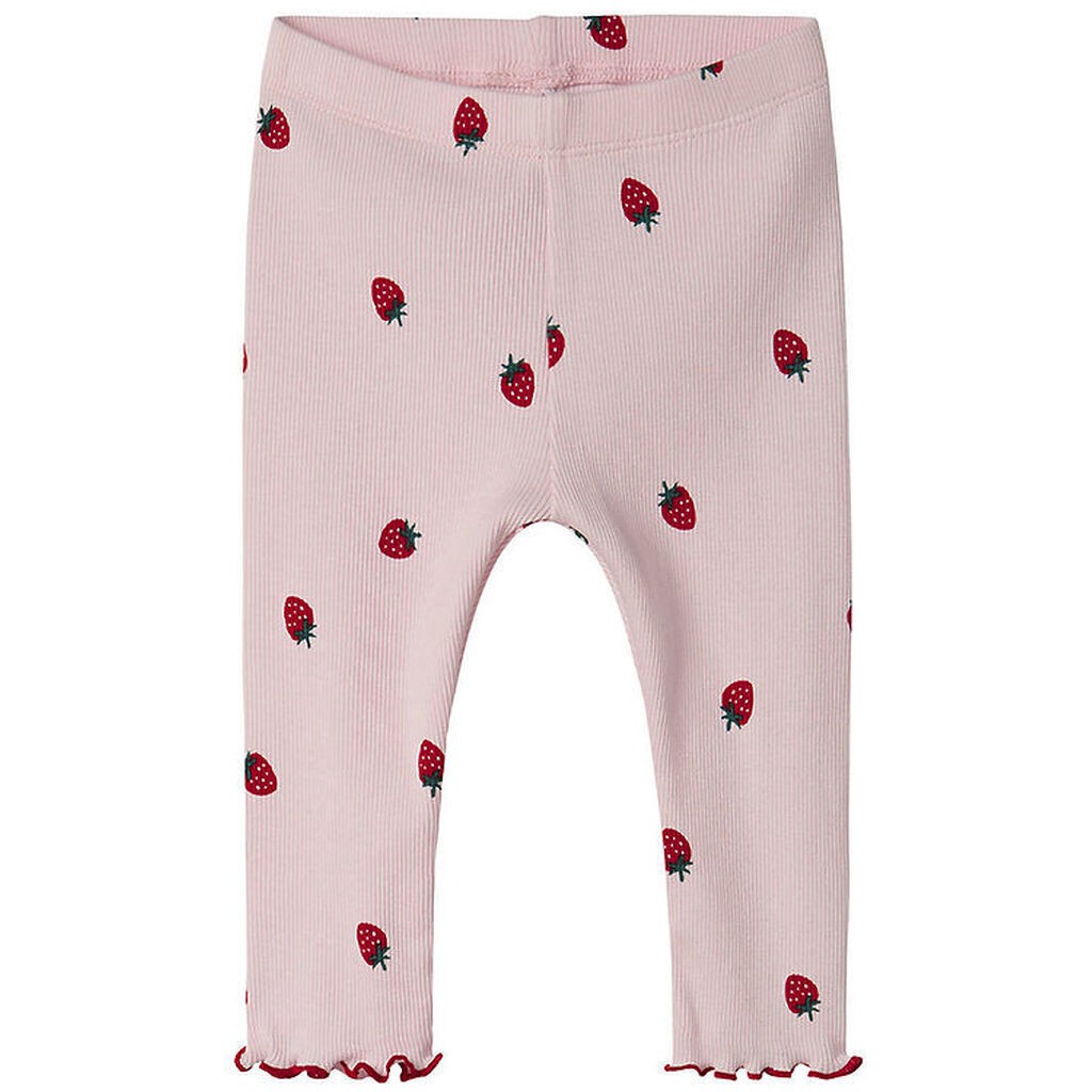 Name It Leggings - Rib - NbfJillie - Ballerina m. Jordbær