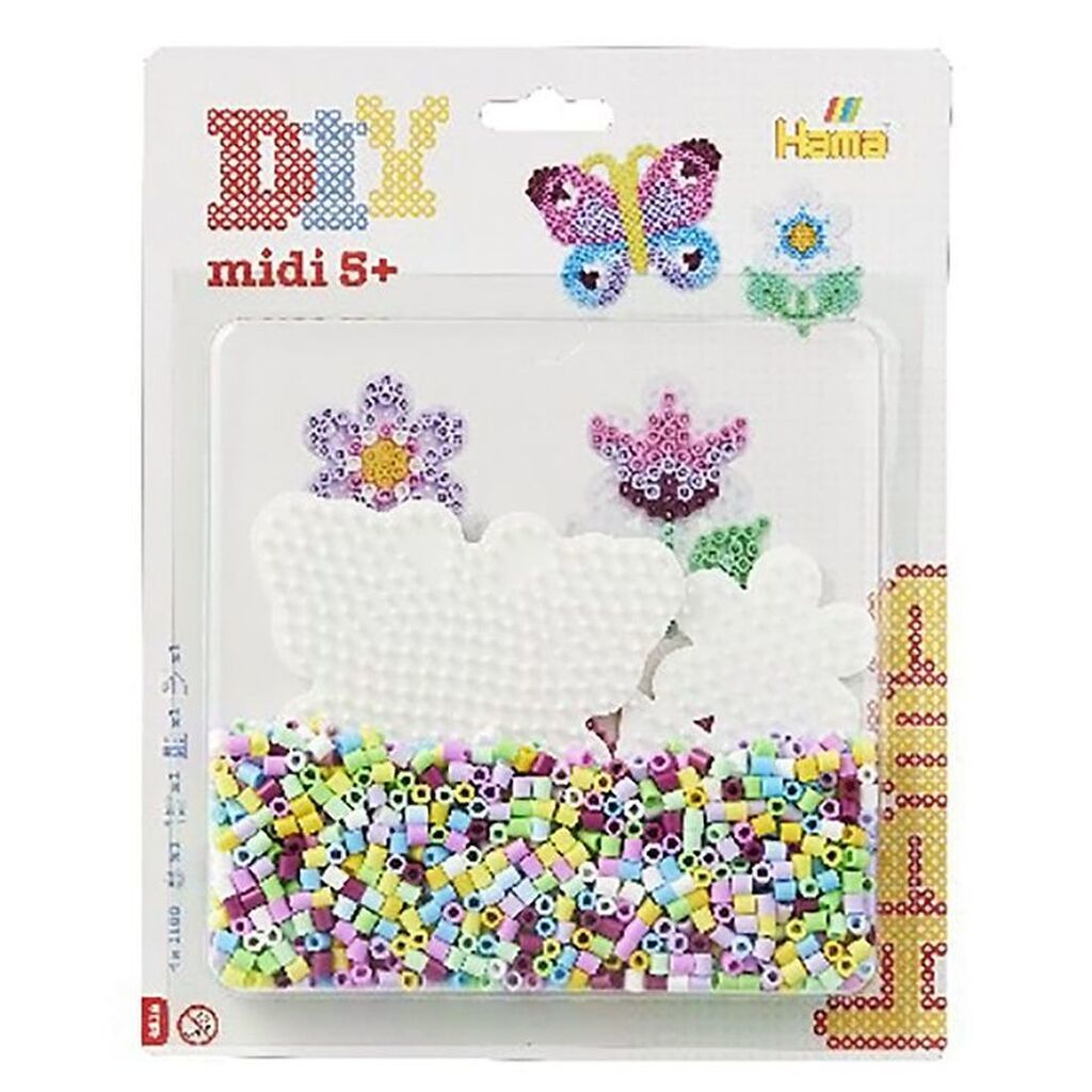 Hama Midi Perlesæt - 1100 stk. - Sommerfugl & Blomst