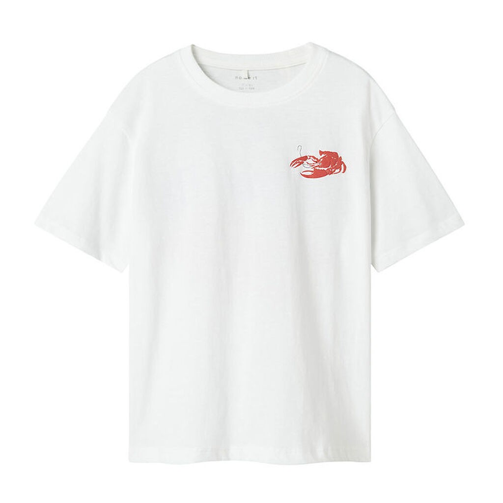 Name It T-shirt - NkmFonnot - Bright White/LOBSTER