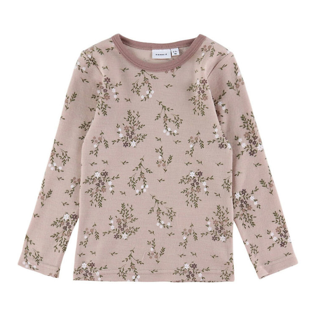 Name It Bluse - Uld - NmfWillow - Shadow Gray/Long flowers