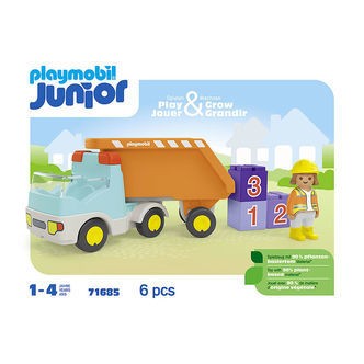 Playmobil Junior - Dump Truck - 71685 - 6 Dele