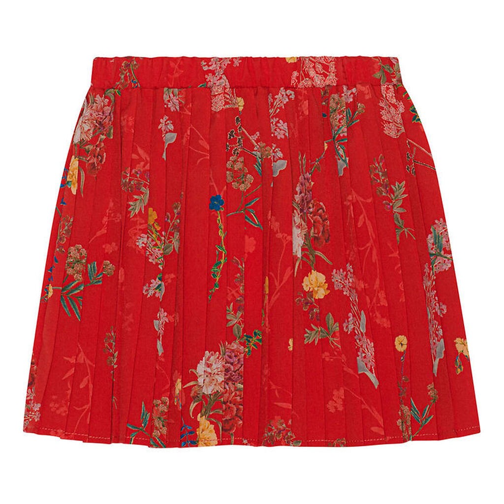 Christina Rohde Nederdel - Rød m. Blomster