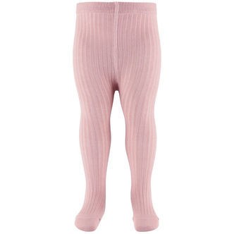Melton Strømpebukser - Rib - Støvet Rosa