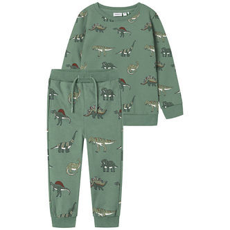 Name It Sweatsæt - NmmNenean - Green Bay m. Dinosaurer