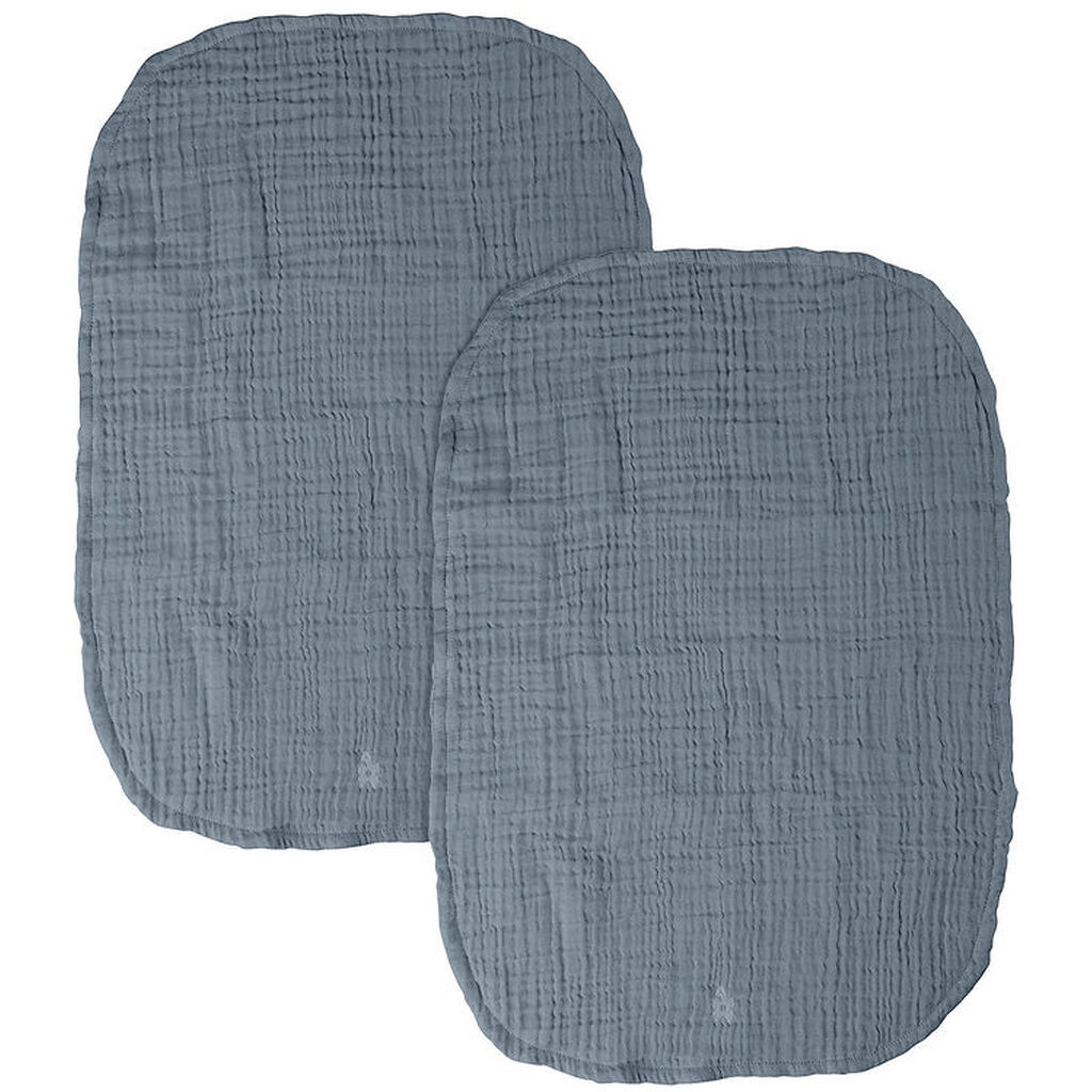 Sebra Pusleunderlag - 2-pak - Musselin - Forest Lake Blue