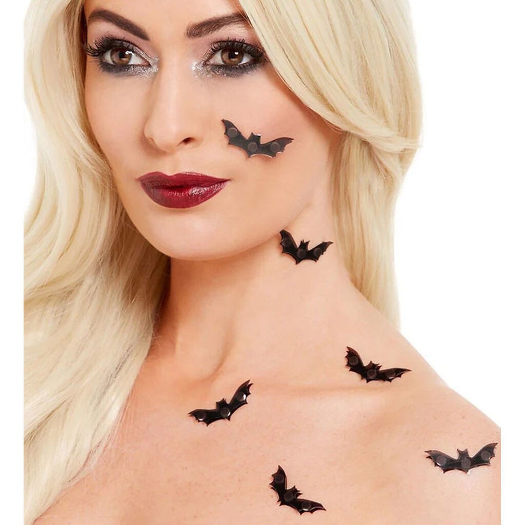 Smiffys Klistermærker - 3D Bat Stickers - 6-pak - Sort