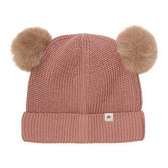 Huttelihut Hue - Uld - Strik - Burlwood m. Kvaster