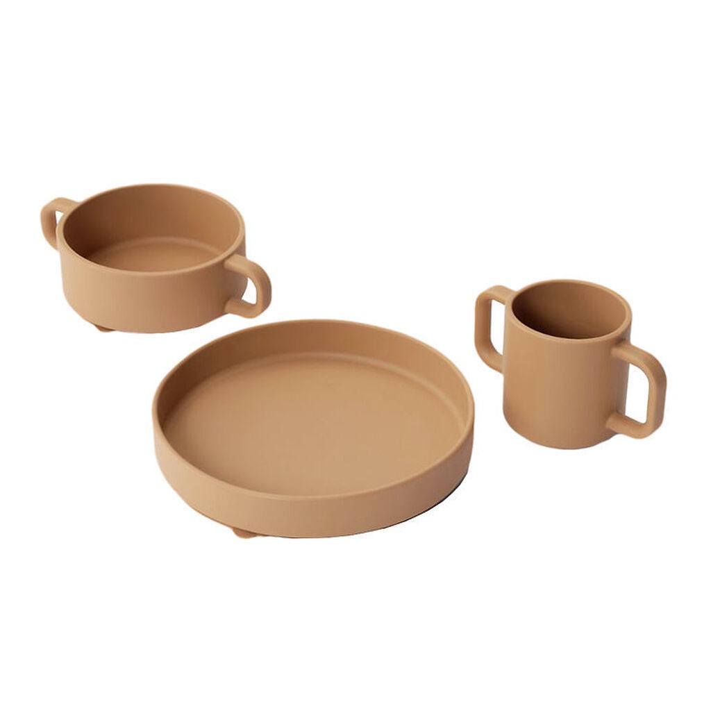 Everleigh & Me Spisesæt - Silikone - 3 dele - Rust