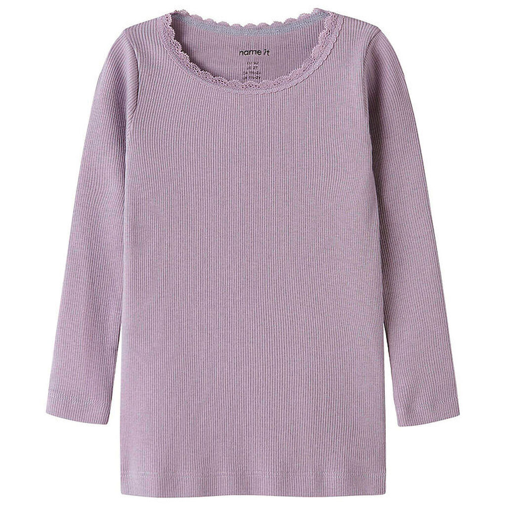 Name It Bluse - Rib - Noos - NmfKab - Lavender Gray