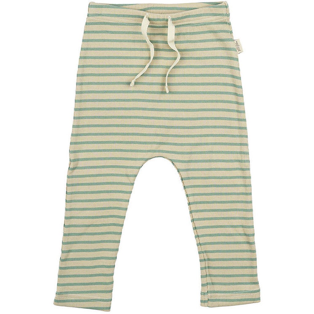 Petit Piao Bukser - Rib - Modal - Granite Green/Dark Off White