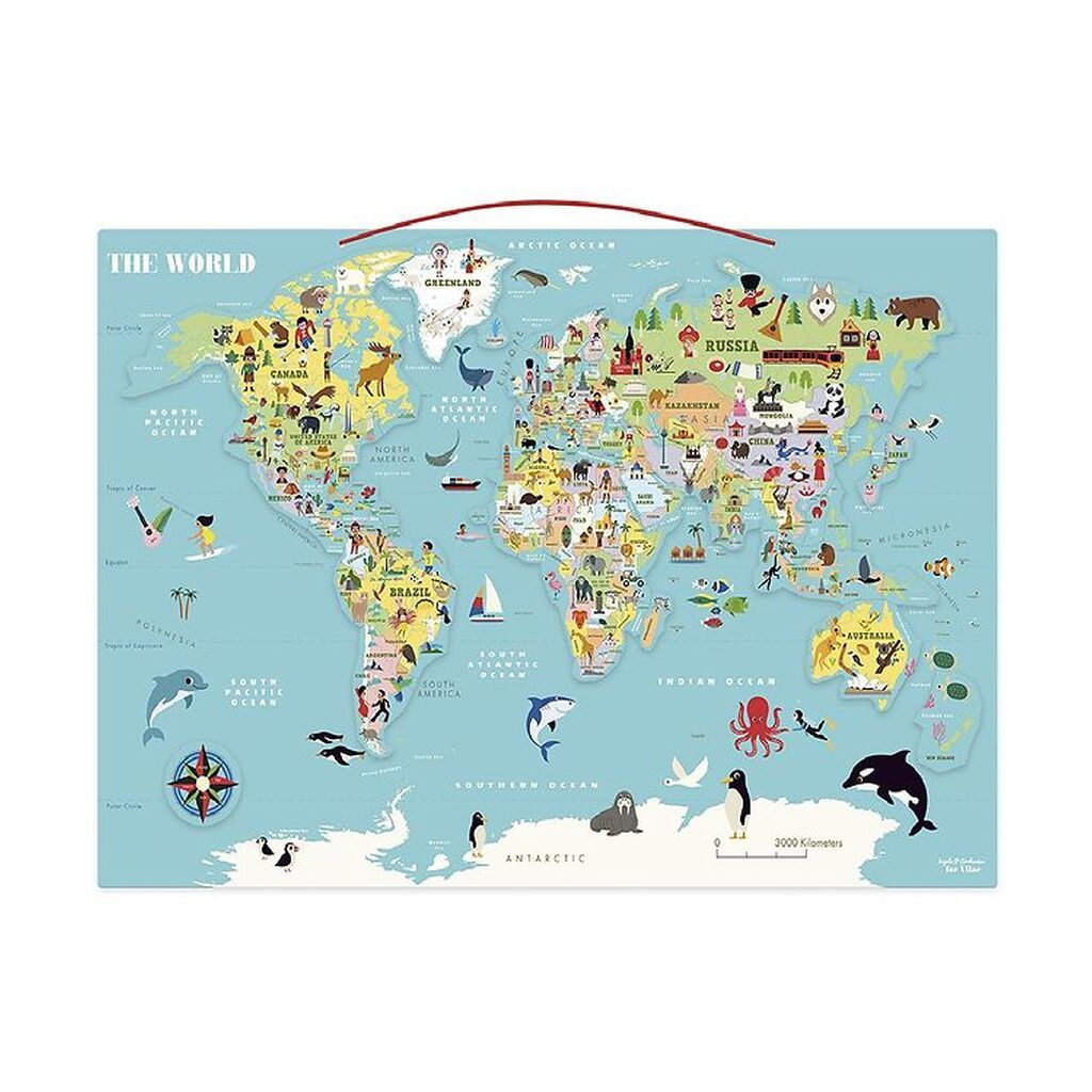 Vilac Verdenskort - Magnetisk - Engelsk Version