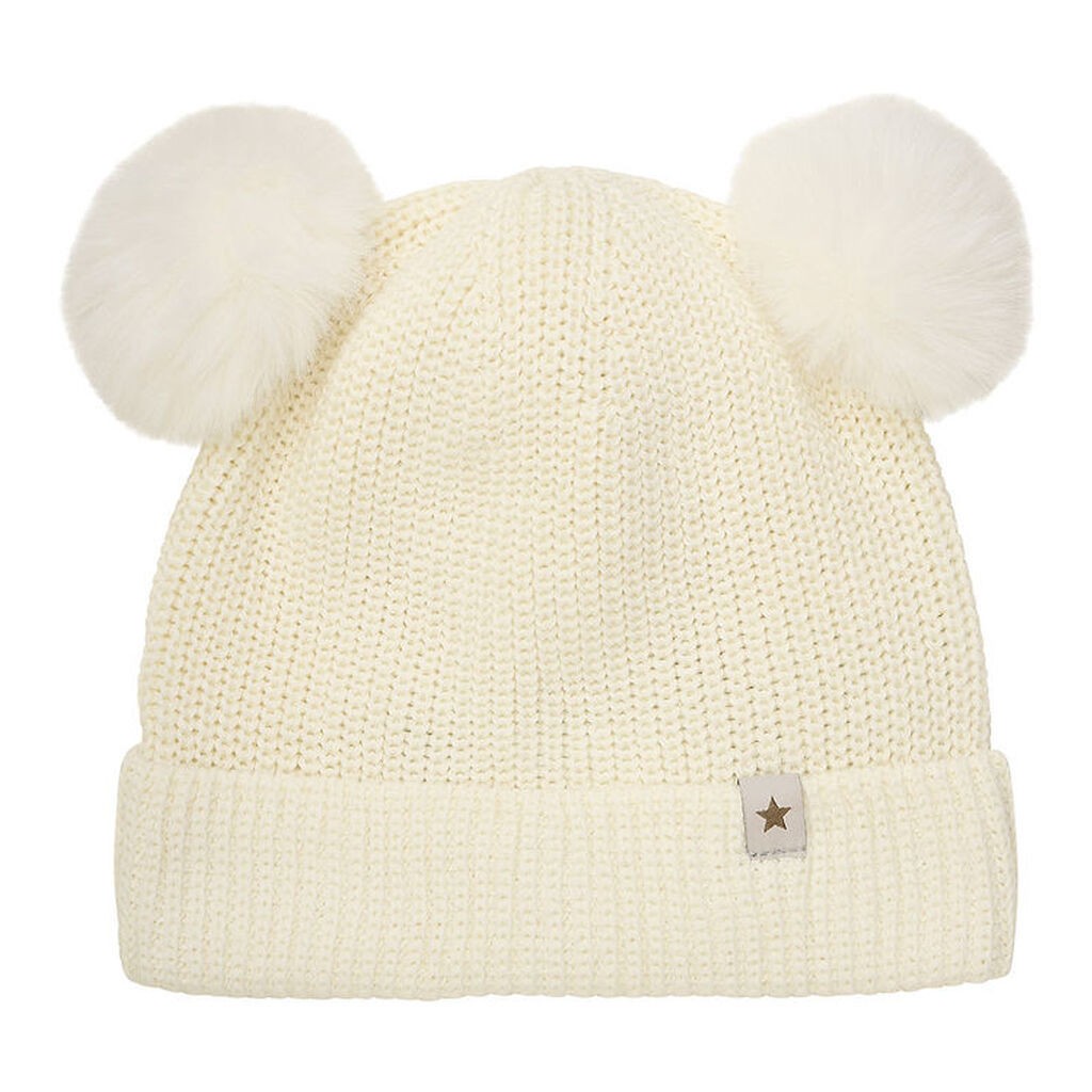 Huttelihut Hue - Strik - Antique White m. Kvaste