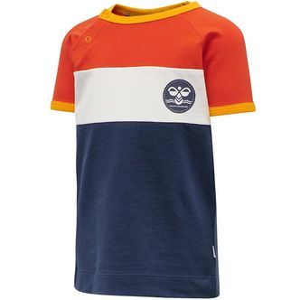 Hummel T-shirt - hmlAnton - Orange/Navy