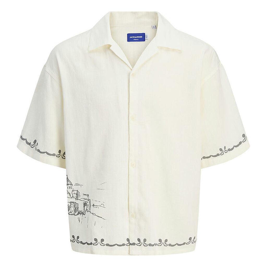 Jack & Jones Skjorte - JorAcapulco - Cloud Dancer m. Print