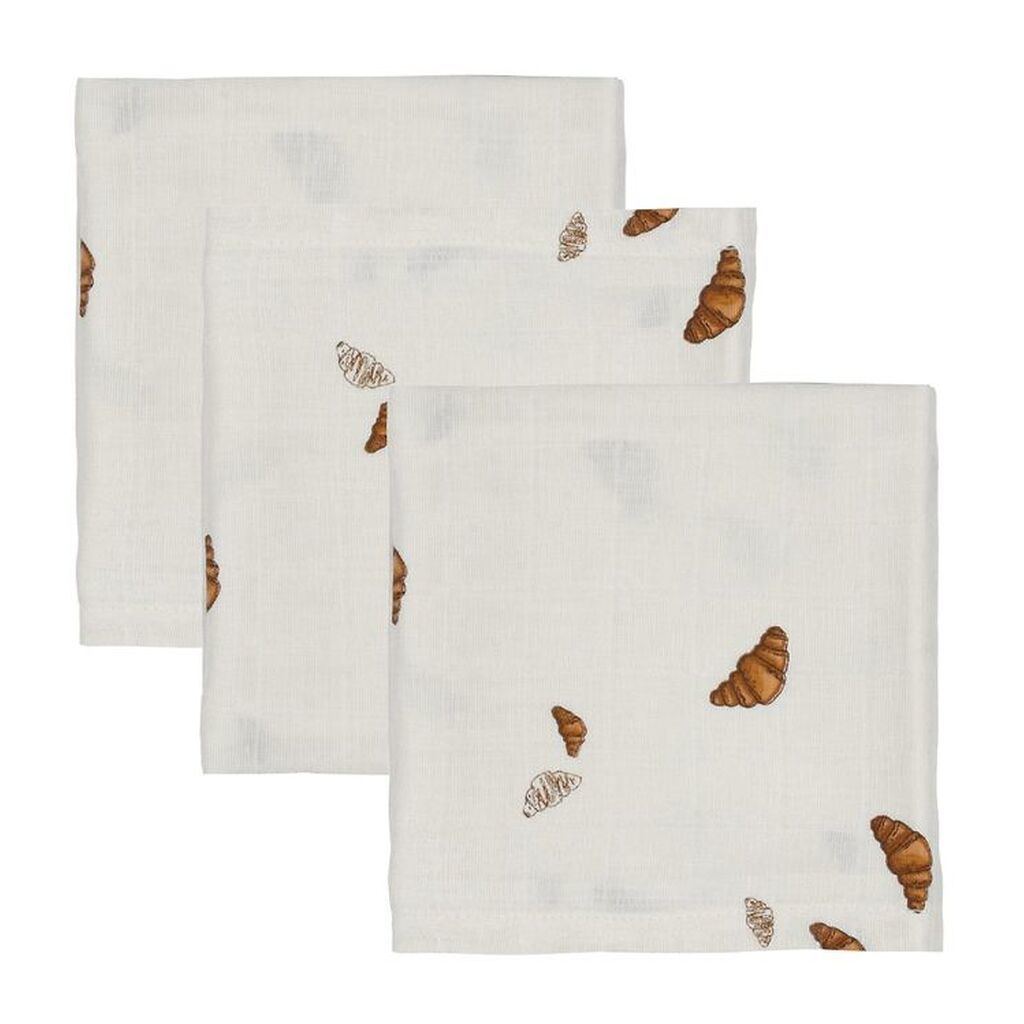 VACVAC Stofbleer - 60x60 - Muslin - 3-pak - Mini Croissant Love