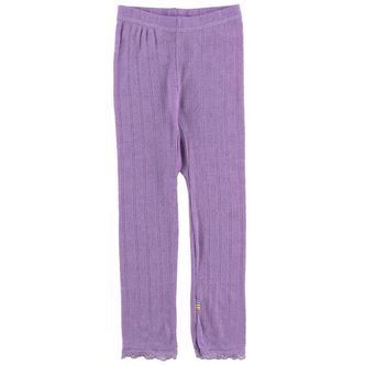 Joha Leggings - Uld/Silke - Lilla m. Hulmønster