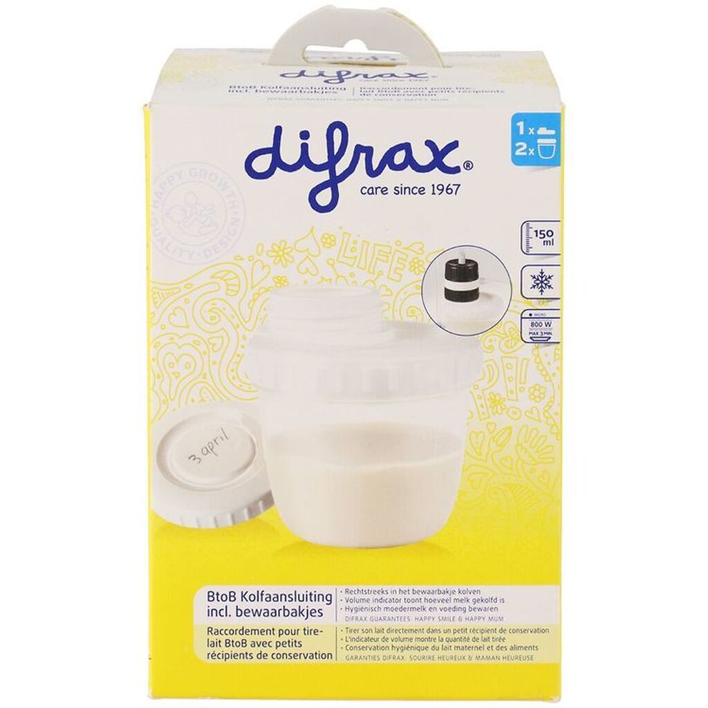 Difrax Opbevaringsbeholder m. Pumpetilslutning - 2 stk - 150 ml