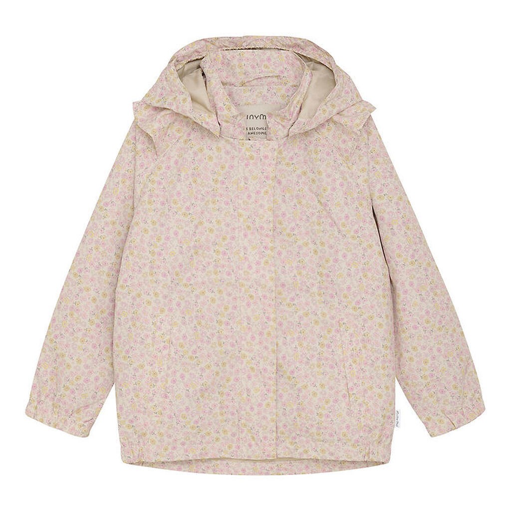 Minymo Regnjakke - PE - Peach Whip m. Blomster
