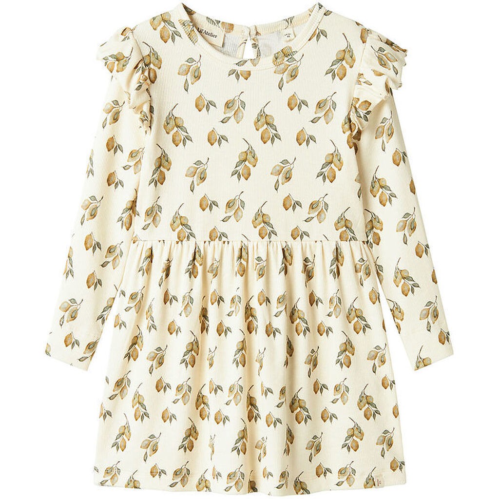 Lil' Atelier Kjole - Rib - NmfGavo - Turtledove/Lemon