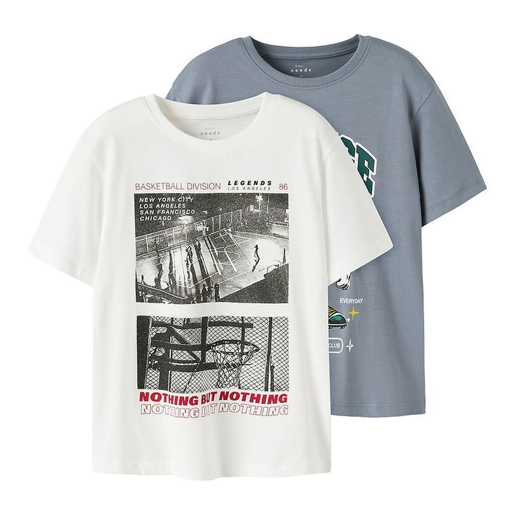 Name It Bluse - 2-pak - NkmVoto - Tradewinds/Cloud Dancer/ Baske