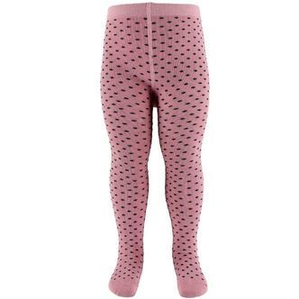 Fuzzies Strømpebukser - Gl. Rosa m. Koksgrå Prikker