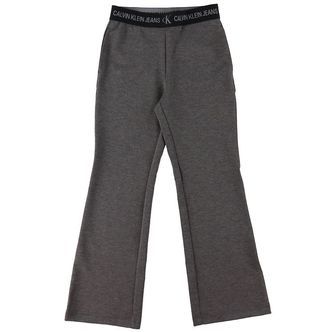 Calvin Klein Bukser - Punto Logo Tape Flare - Mørkegråmeleret