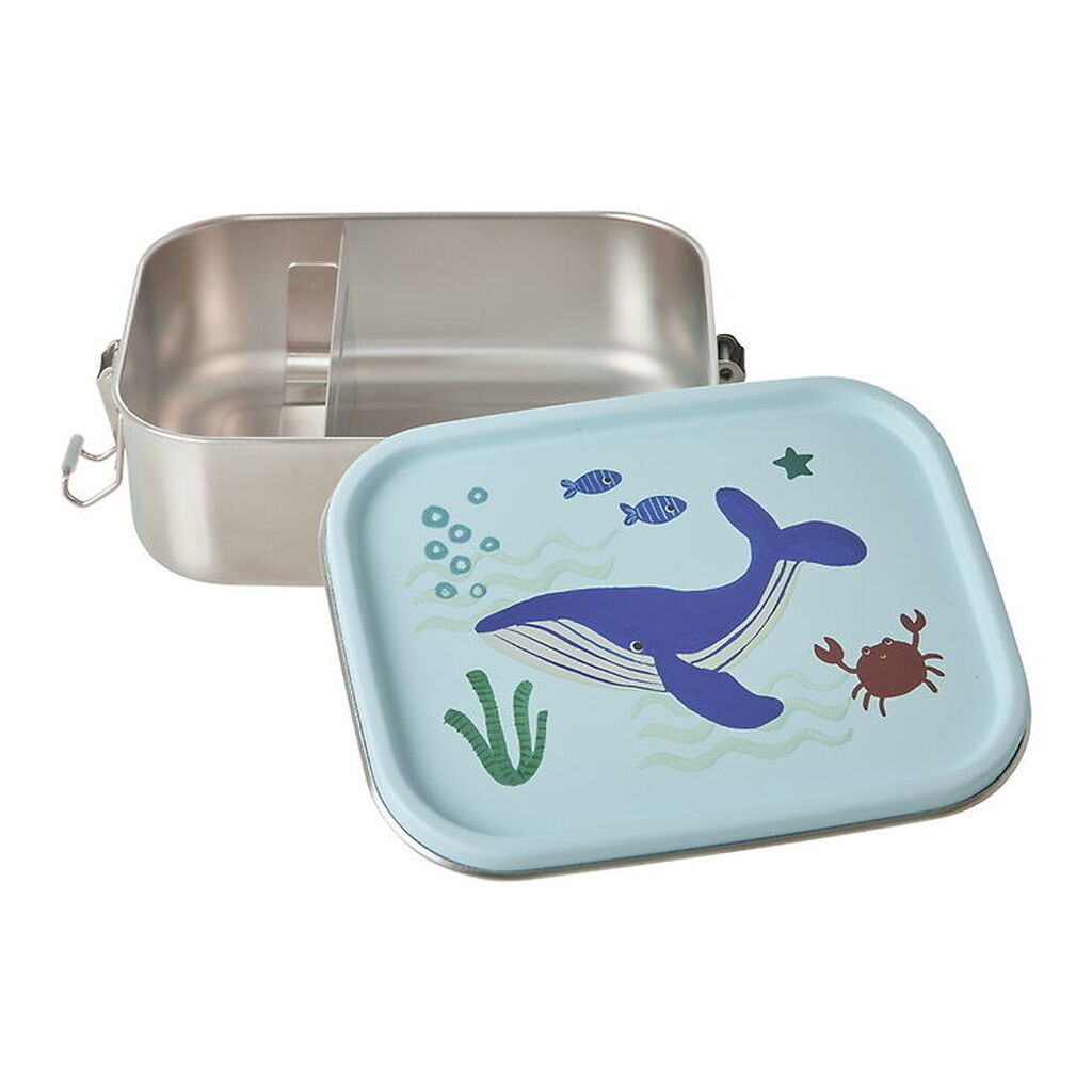 Rice Madkasse - Rustfrit Stål - Lille - 2 Rum - Blue Ocean