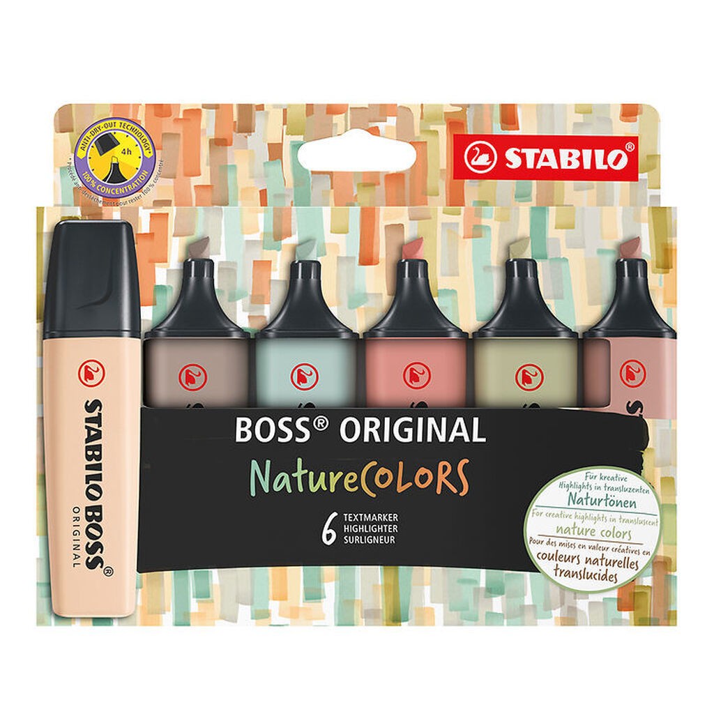 Stabilo Overstregningstuscher - Boss - 6 stk - Nature Colors
