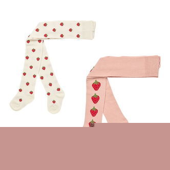 Flöss Strømpebukser - 2-pak - Vera - Pointelle Berry