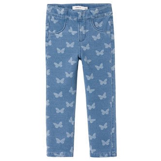 Name It Leggings - Noos - NmfSalli - Medium Blue Denim/Sommerfug